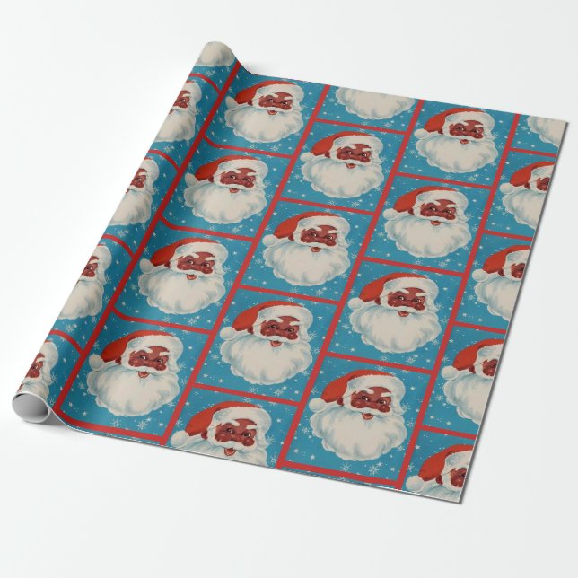 Presente Papel de envolvimento preto de Papai Noel (Desenrolado)