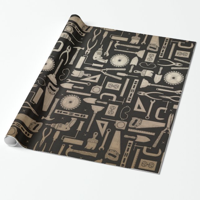 Presente Papel de envolvimento preto & Dourado das (Desenrolado)