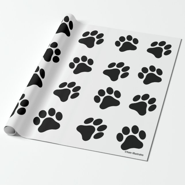 Presente Papel de envolvimento preto e branco do teste (Desenrolado)