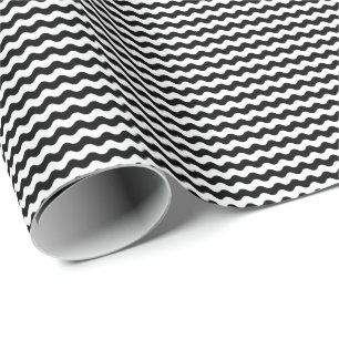 Presente Papel de envolvimento preto e branco fino das