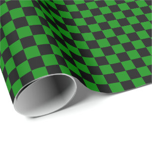 Presente Papel de envolvimento preto e verde médio das