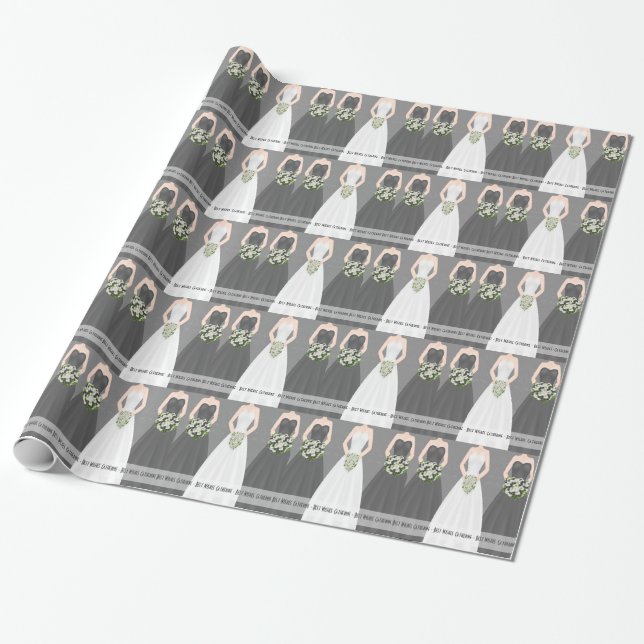 Presente Papel de envolvimento preto personalizado do chá (Desenrolado)