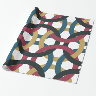 Presente Papel de envolvimento retro dos nós do círculo