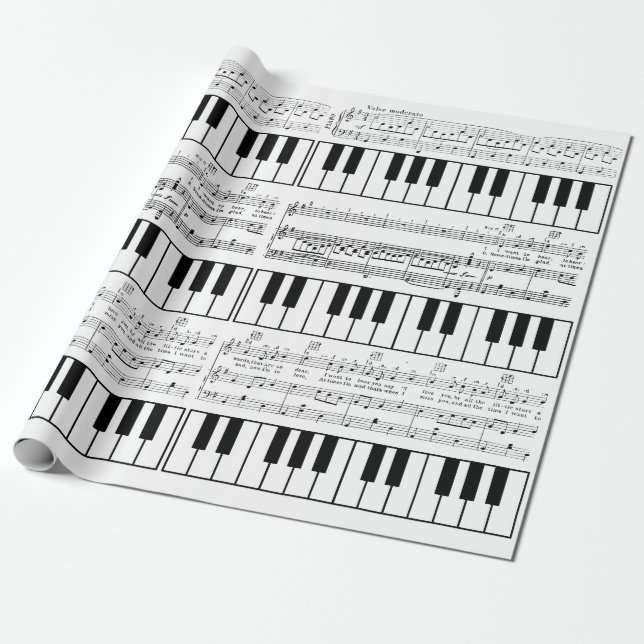 Presente Papel de envolvimento romântico da partitura do (Desenrolado)