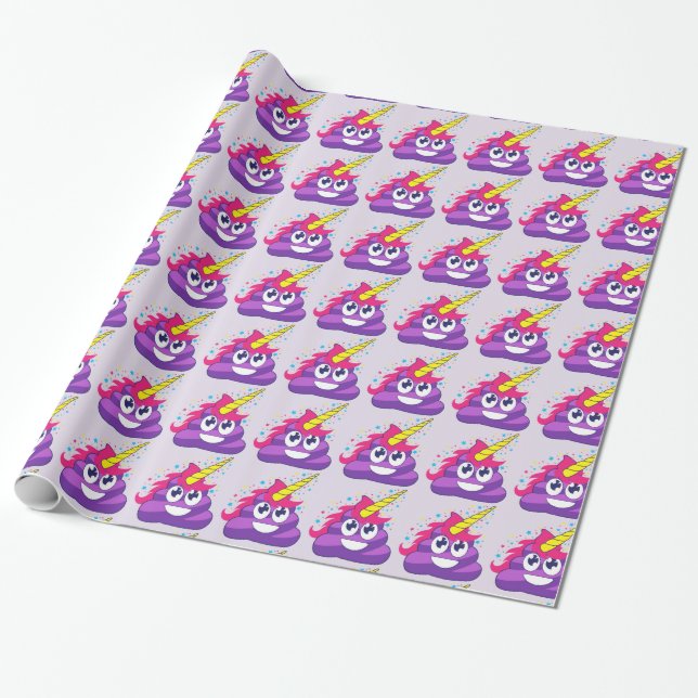 Presente Papel de envolvimento roxo de Emoji do tombadilho (Desenrolado)