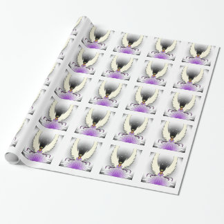 Presente Papel de envolvimento roxo do anjo