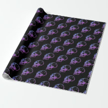 Papel de envolvimento roxo do crânio
