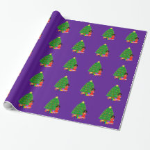 Papel de envolvimento roxo do Natal de Cuties do