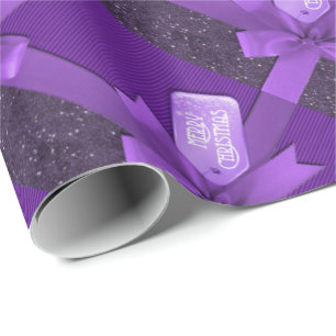 Presente Papel de envolvimento roxo do pacote do Natal