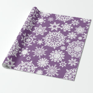 Presente Papel de envolvimento roxo do teste padrão do