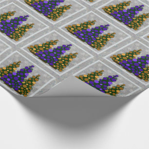 Presente Papel de envolvimento roxo & Dourado da árvore de