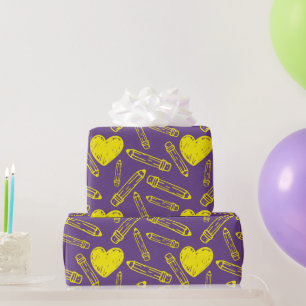 Presente Papel De Envolvimento Sem Pernas: Amor Com Lápis D