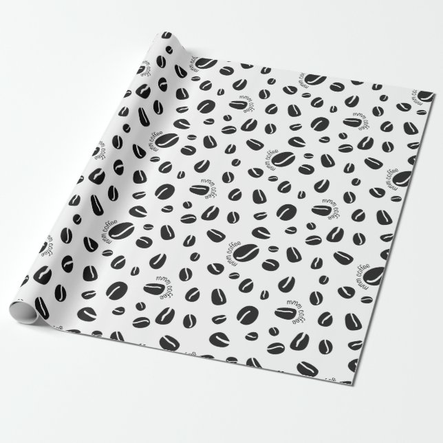 Presente Papel de envolvimento subtil do café dos feijões (Desenrolado)