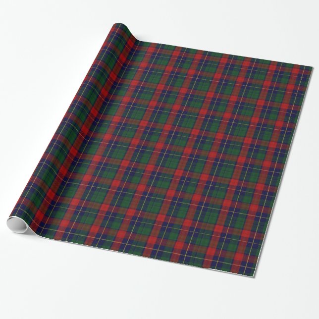 Presente Papel de envolvimento tradicional do Tartan do clã (Desenrolado)