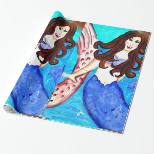 Presente papel de envolvimento triguenho da sereia