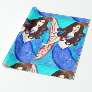 Presente papel de envolvimento triguenho da sereia