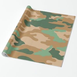 Presente Papel de envolvimento verde da camuflagem de Brown