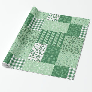 Presente Papel de envolvimento verde dos retalhos do falso