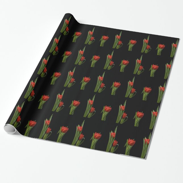 Presente Papel de envolvimento vermelho à moda vibrante da (Desenrolado)