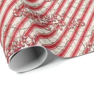 Presente Papel de envolvimento vermelho do bastão de doces