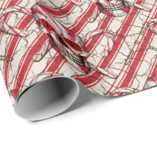 Presente Papel de envolvimento vermelho do crânio do açúcar