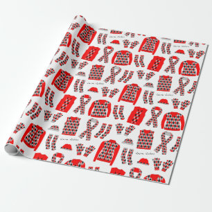Presente Papel de envolvimento vermelho dos artigos do