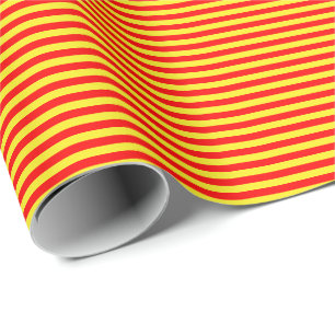 Presente Papel de envolvimento vermelho e amarelo fino das