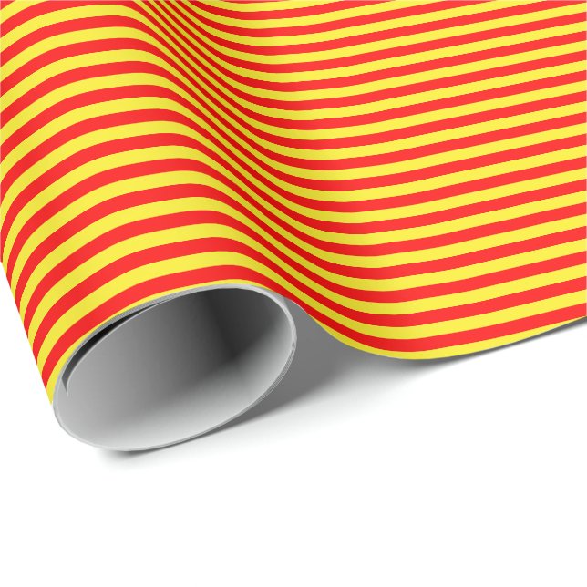 Presente Papel de envolvimento vermelho e amarelo fino das (Ponta do rolo)