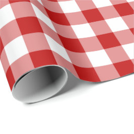 Presente Papel de envolvimento vermelho e branco do guingão