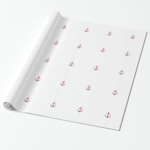 Presente Papel de envolvimento vermelho náutico da âncora