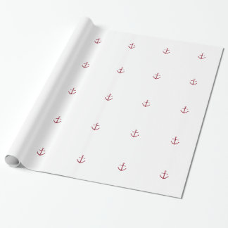 Presente Papel de envolvimento vermelho náutico da âncora