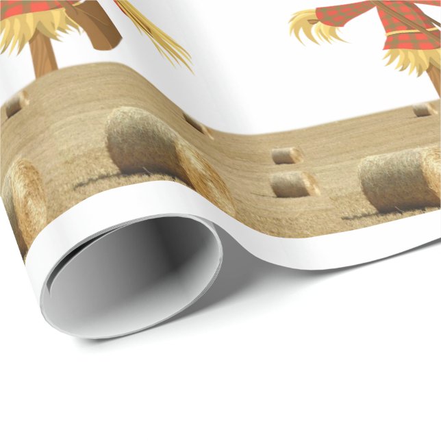 Presente Papel De Enxertamento De Halloween, Espantalho (Ponta do rolo)