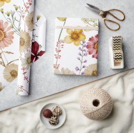 Presente Papel de estuque de flores silvestres boho russo