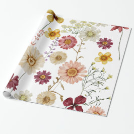 Presente Papel de estuque de flores silvestres boho russo