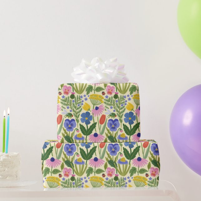 Presente Papel de Flores Silvestres Botânico Vintage  (Presentes para festas)