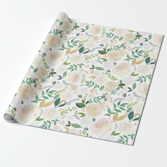 Presente Papel de Invasão de Casamento Grande Floral (Desenrolado)
