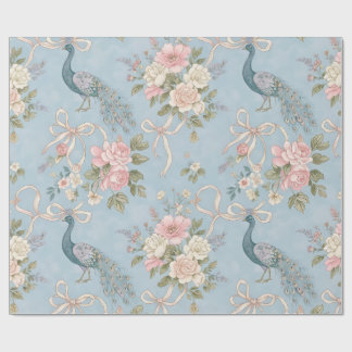 Presente Papel De Invasão De Casamentos Com Florais E Pavõe