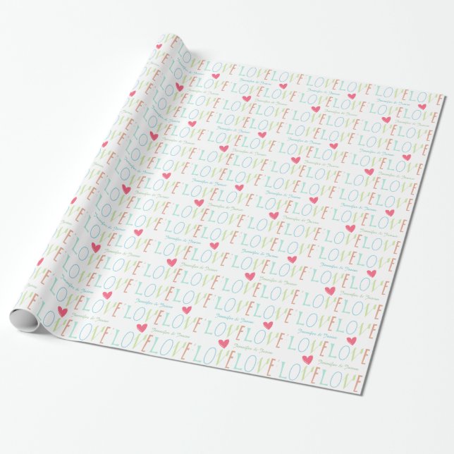 Presente Papel de Invasão Personalizado de Casamento de Amo (Desenrolado)