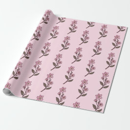 Presente Papel De Lavagem De Flores De Cereja - Padrão Rosa