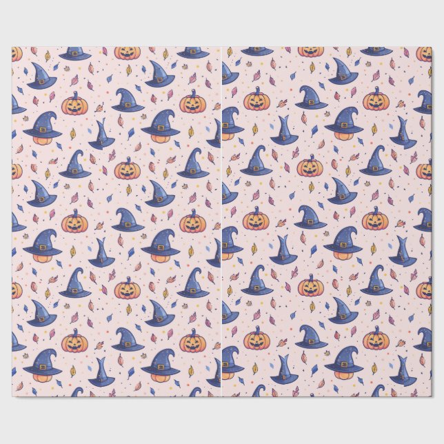 Presente Papel de Maçã de Bruxas de Chapéu de Abóbora (Barra)