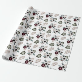 Presente Papel de mola floral com aquarelas