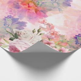 Presente Papel de mola floral com aquarelas