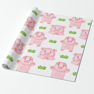 Presente Papel de mola para porcas com aquarela