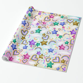 Presente Papel de mola rosa para o Unicórnio Blindo Pastel 