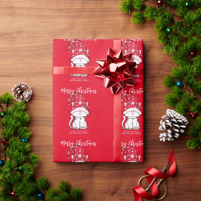 Presente Papel de Mola Vermelha para gatos de Natal bonito (Presente de Natal)