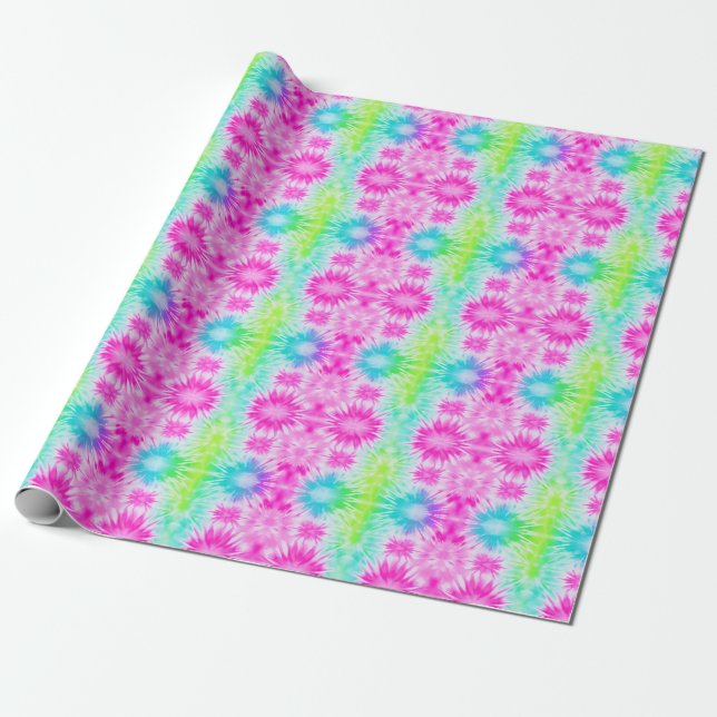 Presente Papel de moldagem azul-rosa e verde (Desenrolado)