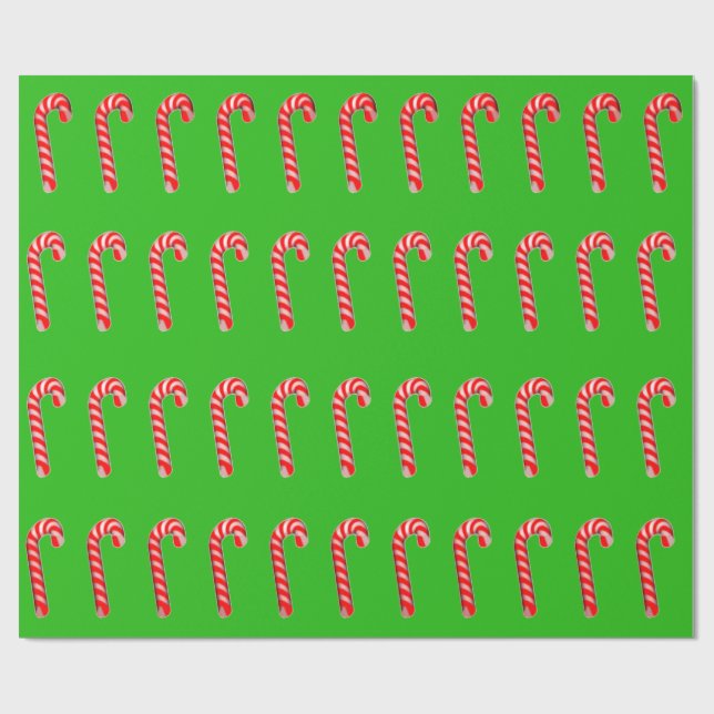 Presente Papel De Moldagem Brilhante Candy Canes (Aberto)
