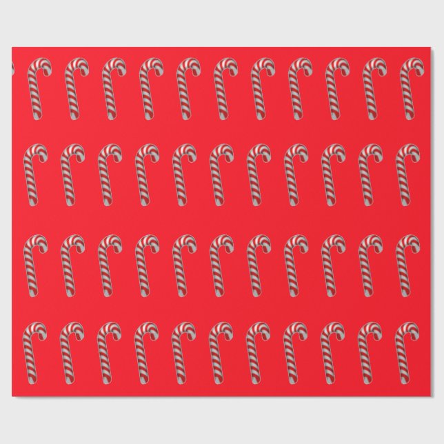 Presente Papel De Moldagem Brilhante Candy Canes (Aberto)