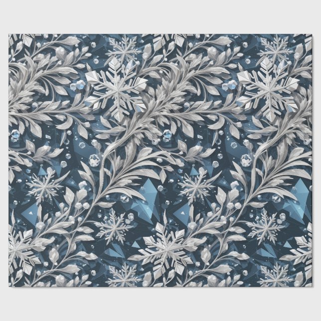 Presente Papel de moldagem com flocos de neve de cristal (Barra)