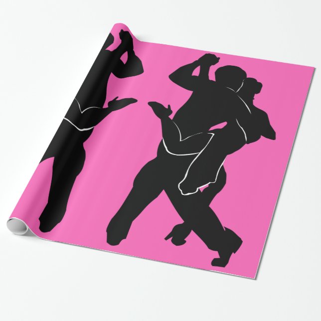 Presente Papel de moldagem cor-de-rosa Dançarino Tango Esco (Desenrolado)